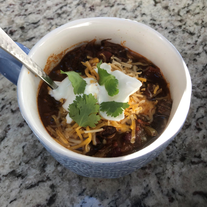 Leftyover Smoked Beef Brisket Chili