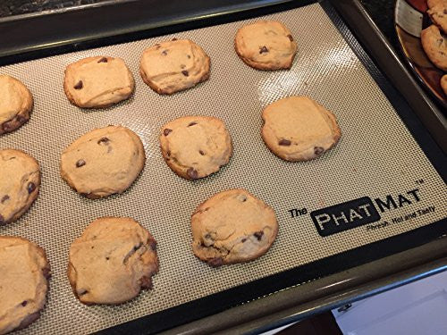 PhatMat Premium Silicone Baking Mat (2 pk) - Half Sheet set, Non-stick, Professional Grade
