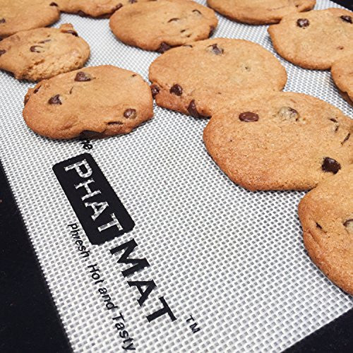 PhatMat Premium Silicone Baking Mat (2 pk) - Half Sheet set, Non-stick, Professional Grade