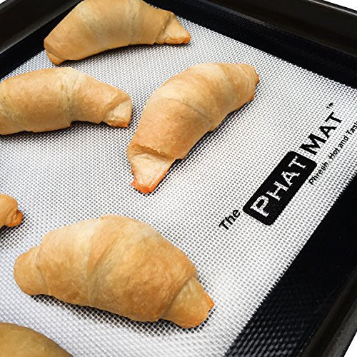 PhatMat Premium Silicone Baking Mat (2 pk) - Half Sheet set, Non-stick, Professional Grade